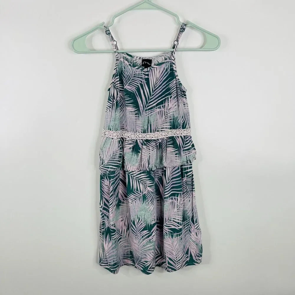 Art Class‎ Girls Dress Size M 7/8 Floral Sleeveless Ruffle Vacation Tropical